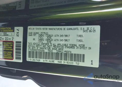 2025 Toyota Tacoma Sr 2Wd из США, поврежденный, VIN 3TYKD5HNXST034266